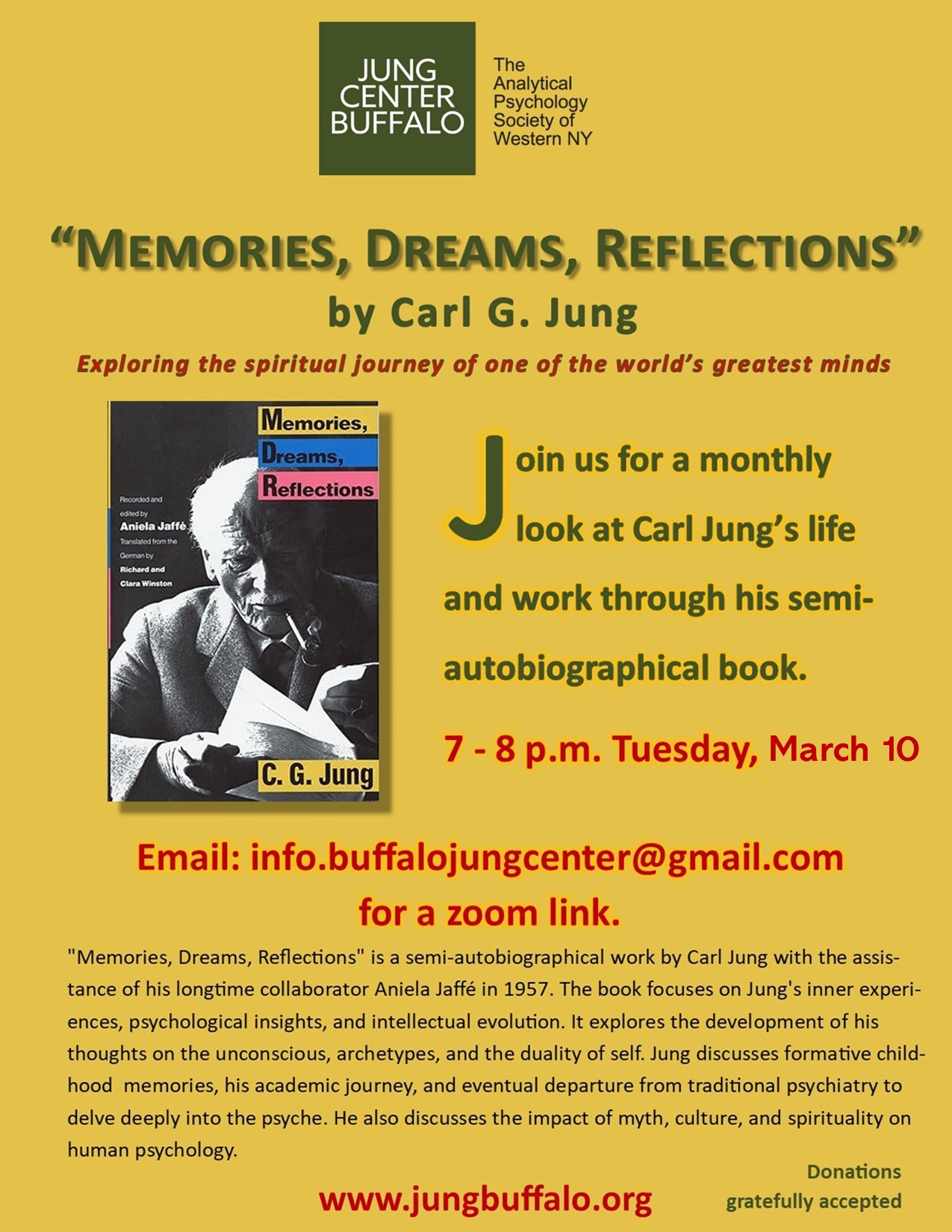 "MEMORIES, DREAMS, REFLECTIONS" Book Study Image