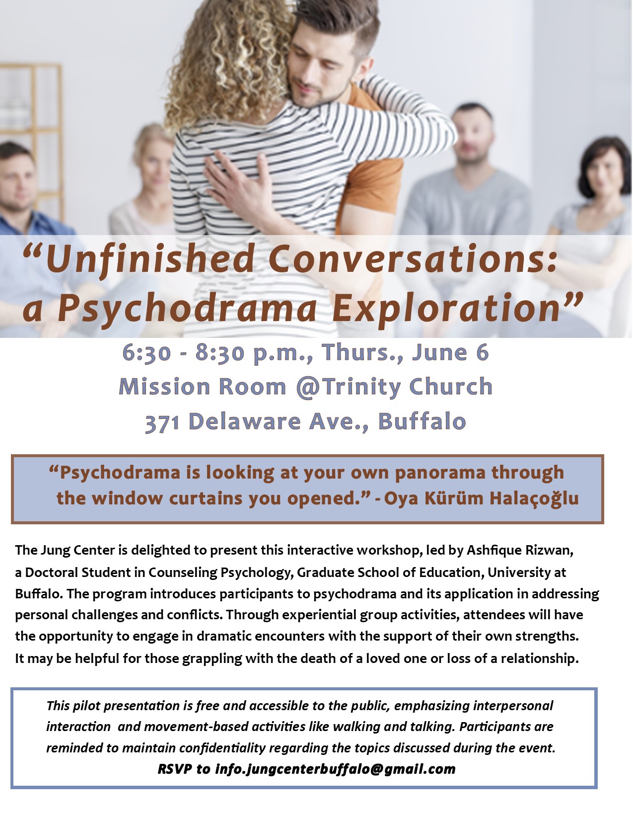 “Unfinished Conversations:  a Psychodrama Exploration” Image